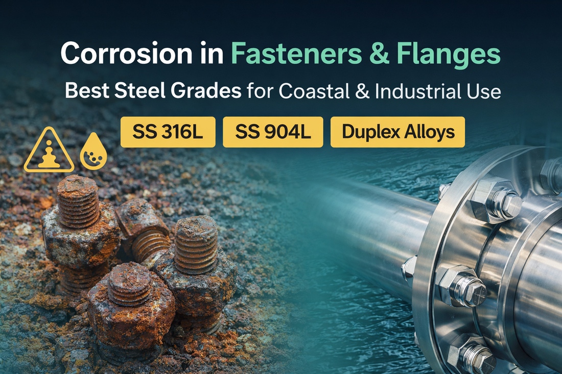 Corrosion in Fasteners & Flanges: Best Steel Grades (SS 316L, 904L, Duplex Alloys) for Coastal & Industrial Use