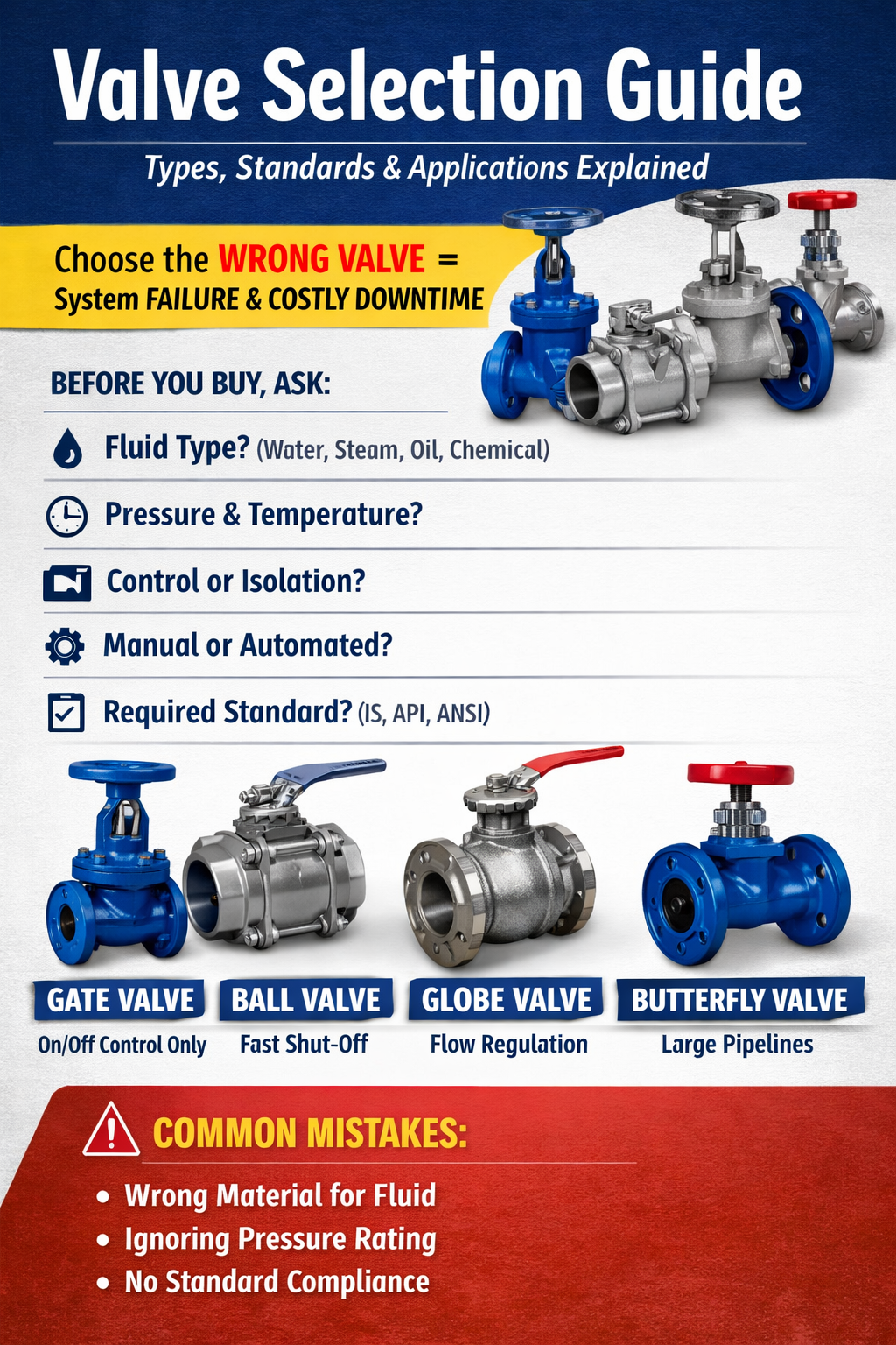 Valve Selection Guide: Types, Standards, Mistakes & Real-World Applications