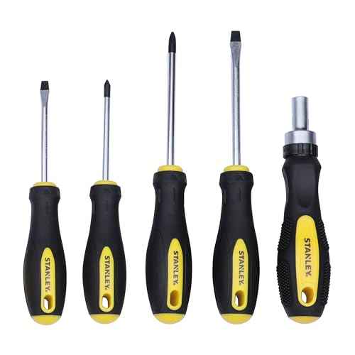 STANLEY STMT81243 110-Piece High Quality Multi-Toolkit containing Pliers, Spanners, Drivers, Sockets, Bits, Wrenches & Ratchets for Home, DIY & Professional Use, 1 Year Warranty, Yellow & Black