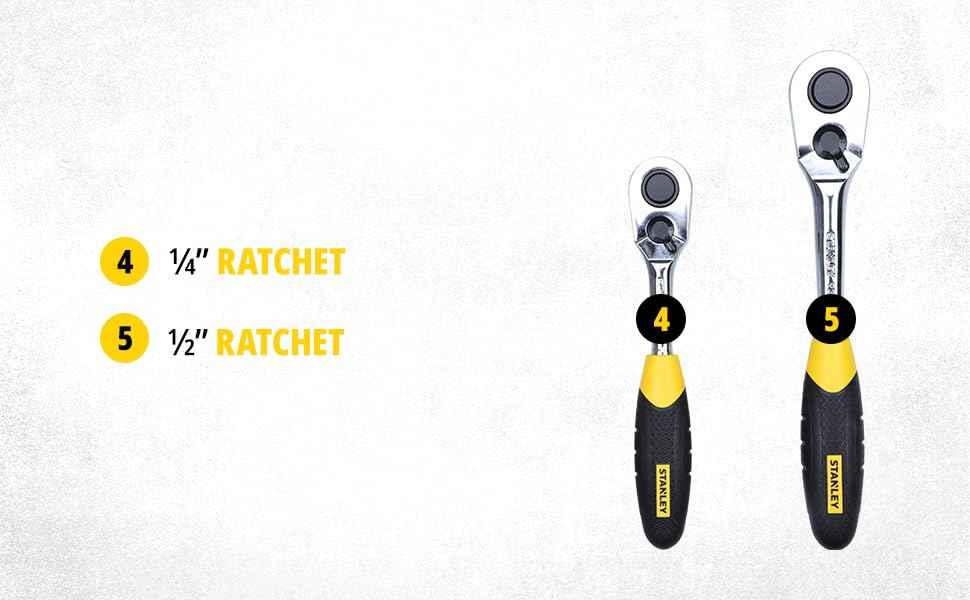 STANLEY STMT81243 110-Piece High Quality Multi-Toolkit containing Pliers, Spanners, Drivers, Sockets, Bits, Wrenches & Ratchets for Home, DIY & Professional Use, 1 Year Warranty, Yellow & Black