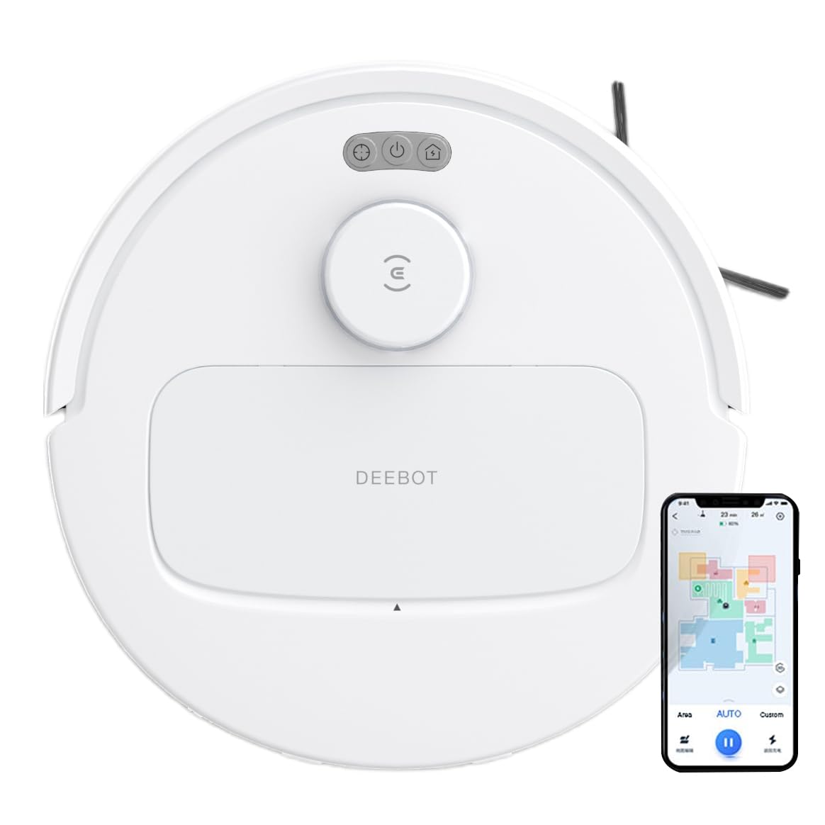 ECOVACS DEEBOT N30 White Robot Vacuum Cleaner & Mop – 2-in-1 Smart Cleaning, 10000Pa Powerful Suction, 5200mAh Long Battery Backup, Covers 3500+ Sq. Ft., Zero Tangle 2.0 & Advanced TrueMapping Technology