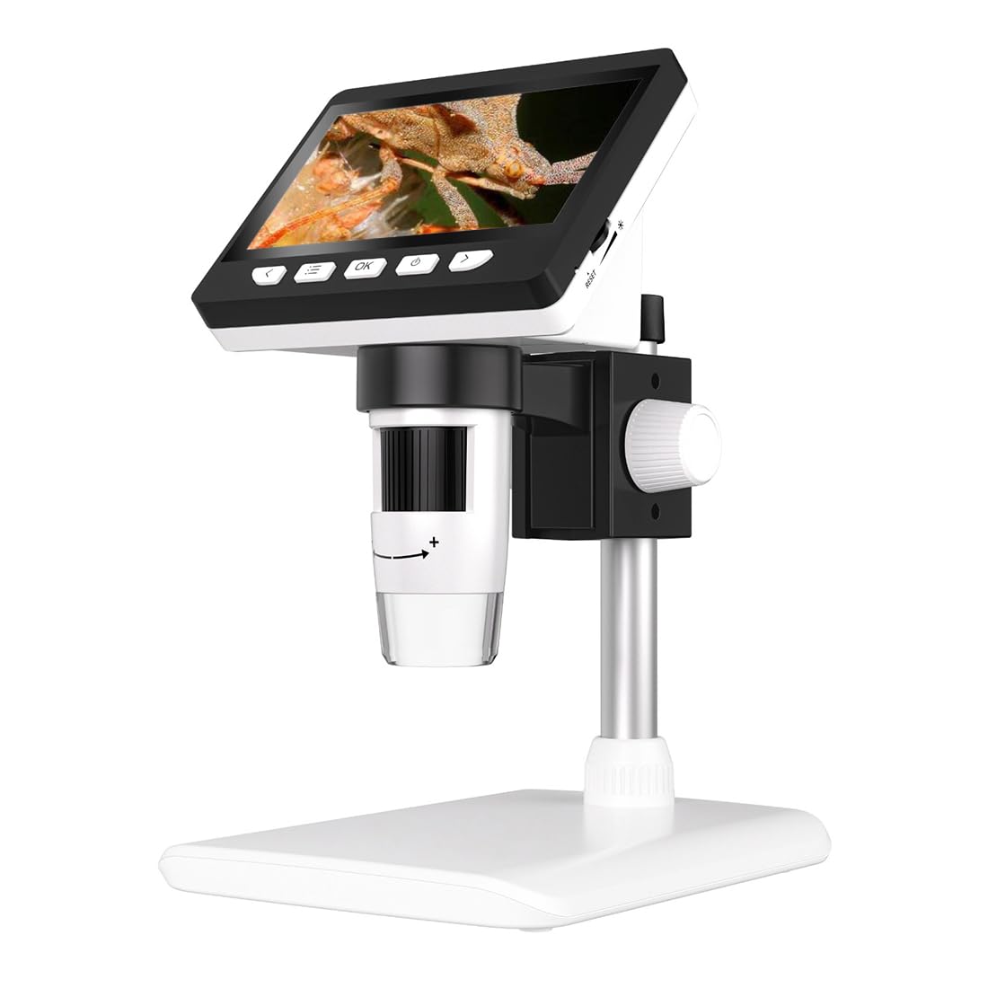 SMILEDRIVE® Digital HD Microscope with 4.3 inches Colour Screen | 50-1000x adjustable Magnification | USB Connection with Laptop, PC | Built-in MicroSD card slot (32GB) | 2000 mAh rechargeable battery