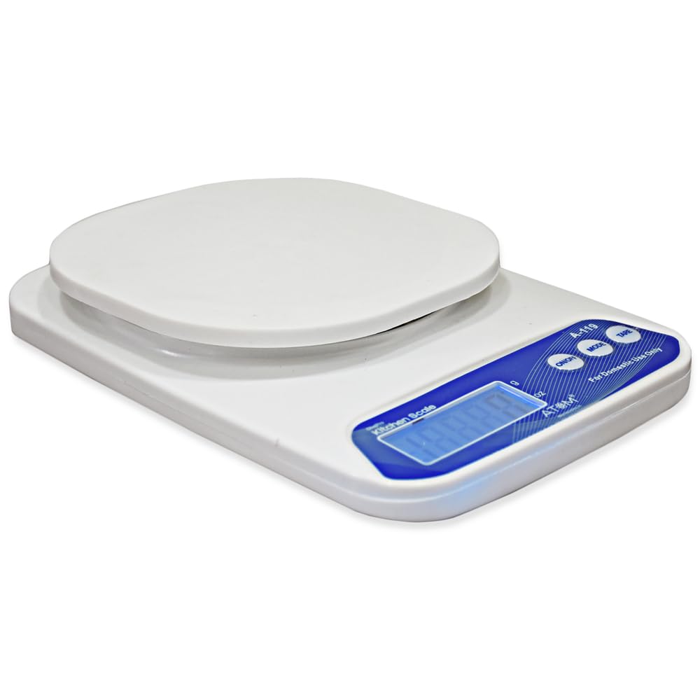 ATOM ALISTON K1 Series Digital Kitchen Weighing Scale 10 kg, Electronic Weight Machine with LCD Display for Baking, Cooking, Food & Diet, SF-400/A121. 6Months Warranty (Colour May Vary)