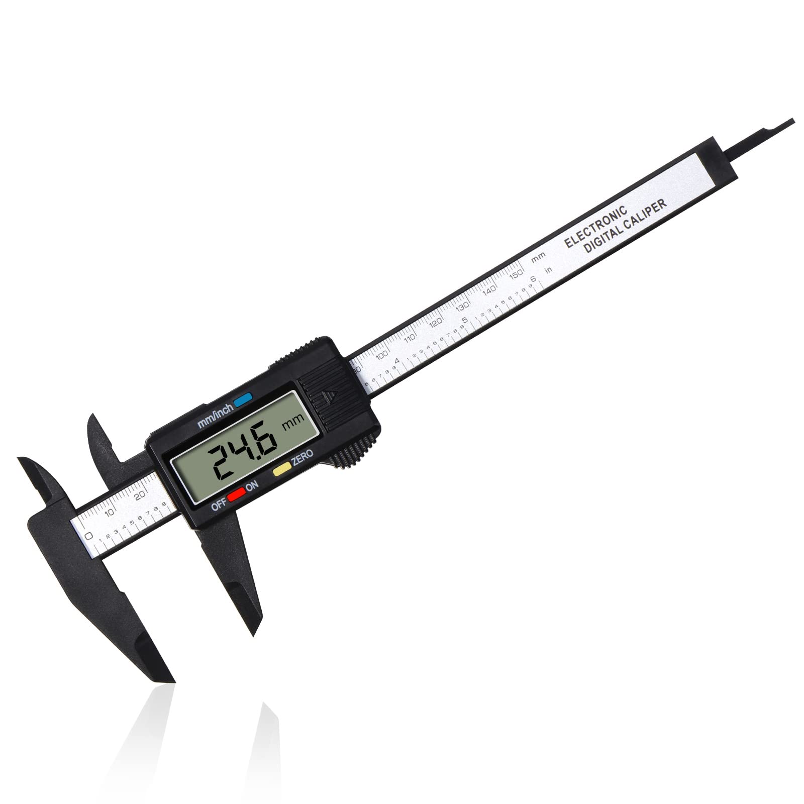 Vinabo Digital Vernier Caliper Classic 150 mm/6 Inches with Large LCD Screen for External, Internal, Depth and Electronic Measuring Tool