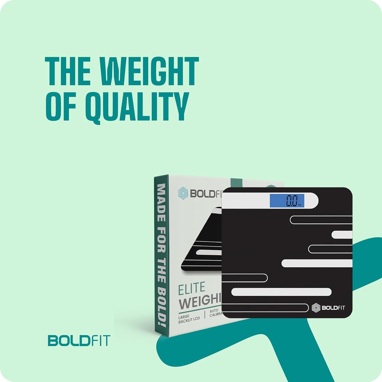 Boldfit Weight Machine for Home Digital Weighing Machine for Human Body with LCD Display Max Weight Capacity 180Kgs (Batteries Not Included) – Bathroom Scale for Home