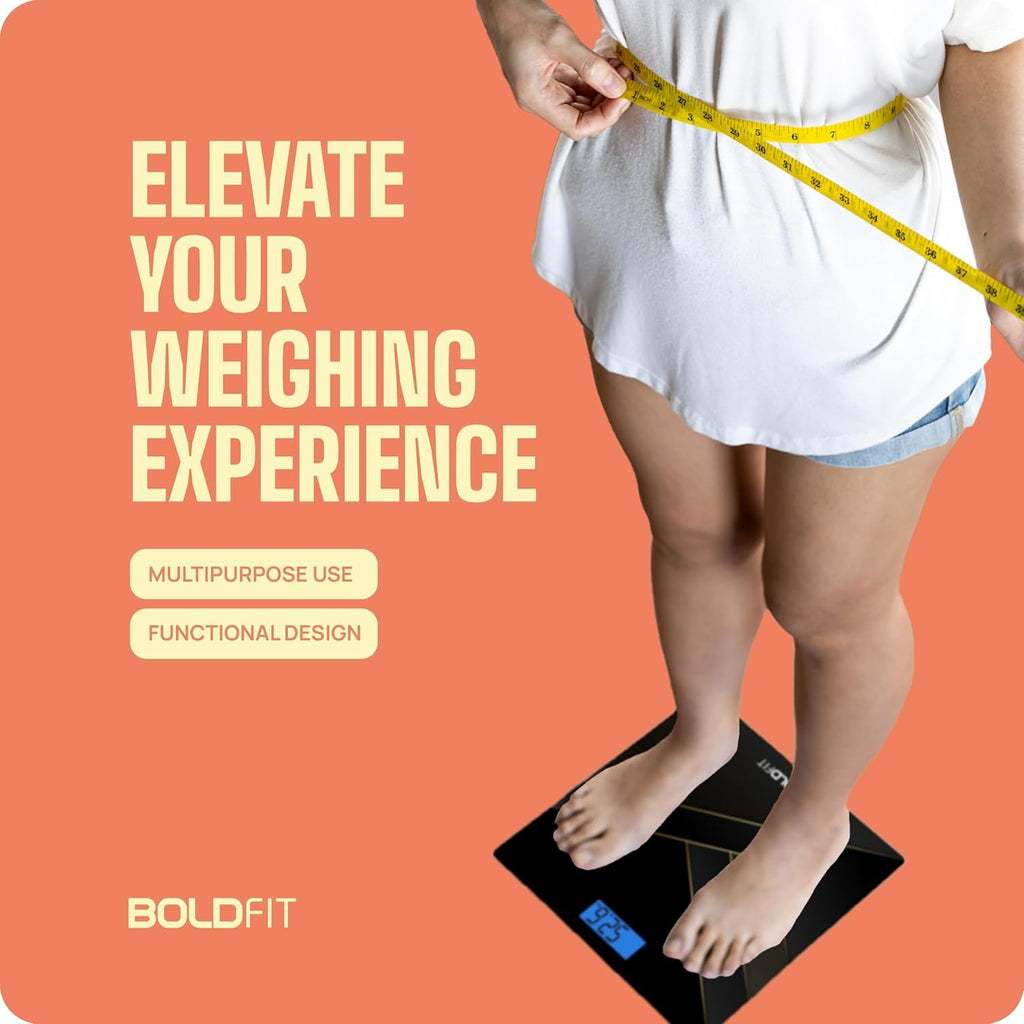Boldfit Weight Machine for Home Digital Weighing Machine for Human Body with LCD Display Max Weight Capacity 180Kgs (Batteries Not Included) – Bathroom Scale for Home