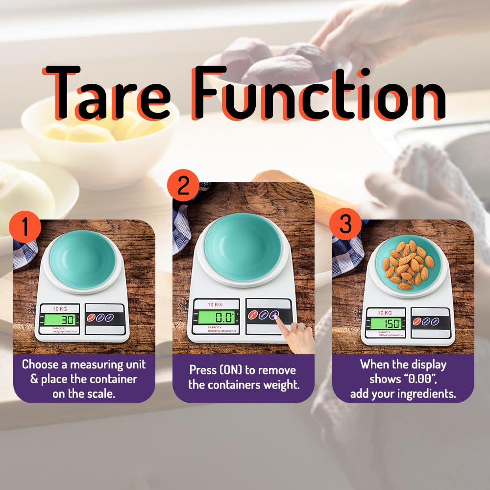 एटम एलिसटन K1 सीरीज़ डिजिटल किचन वेटिंग स्केल 10 किलो, बेकिंग, कुकिंग, फूड और डाइट के लिए एलसीडी डिस्प्ले वाली इलेक्ट्रॉनिक वेट मशीन, SF-400/A121। 6 महीने की वारंटी (रंग भिन्न हो सकता है)। 