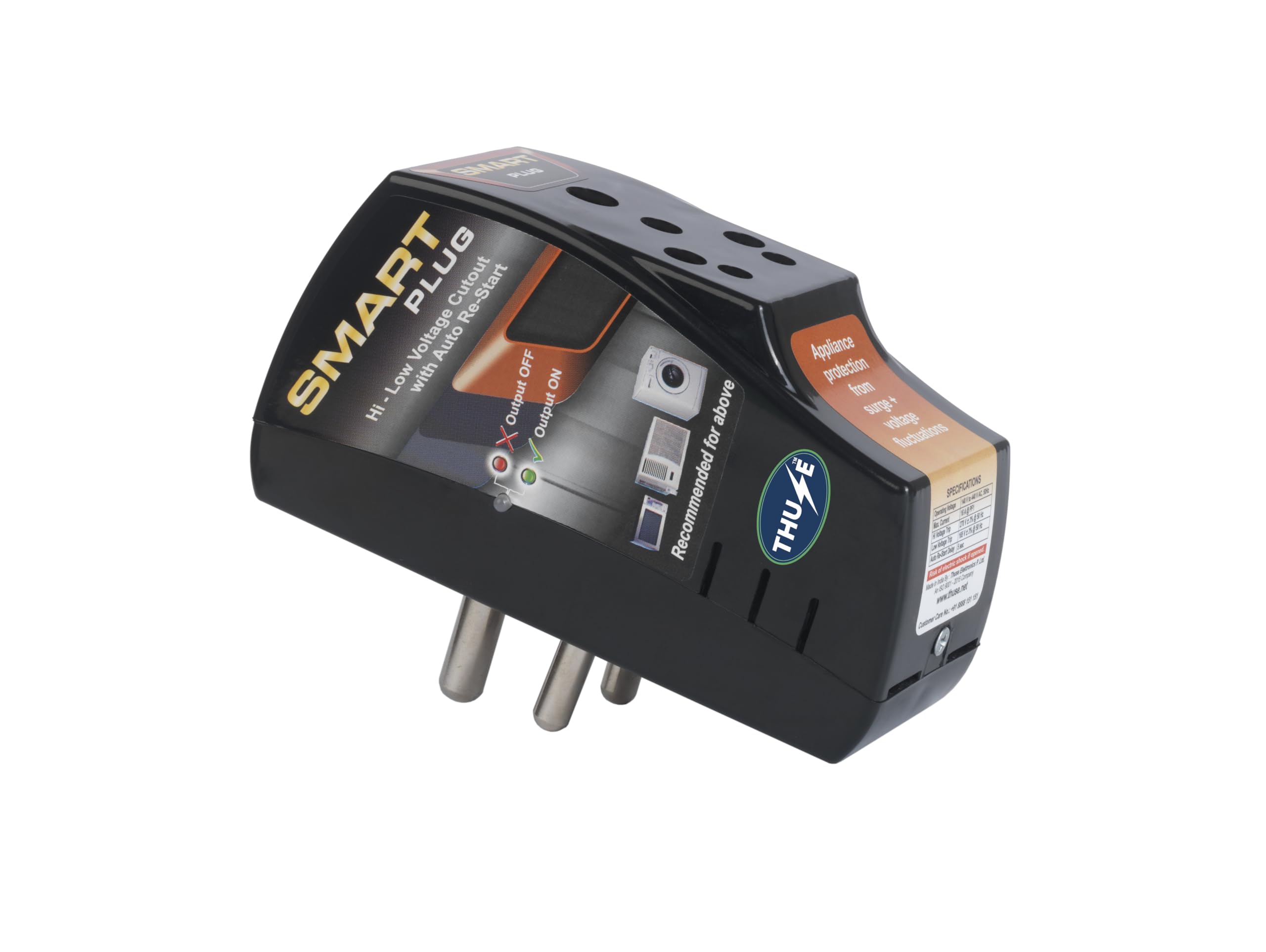 Smart Plug 16A (White), Voltage Protector for Washing Machine, Smart Water Heater, Microwave Oven, Dishwasher, AC, EV Charger, Over-Under Voltage Protector with Surge Protection Upto 4000 Volts