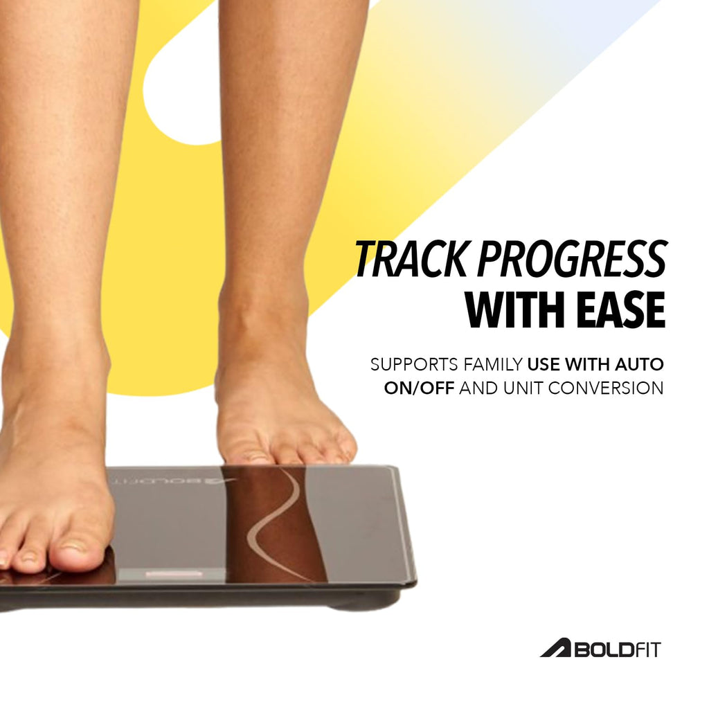 Boldfit Weight Machine for Home Digital Weighing Machine for Human Body with LCD Display Max Weight Capacity 180Kgs (Batteries Not Included) – Bathroom Scale for Home