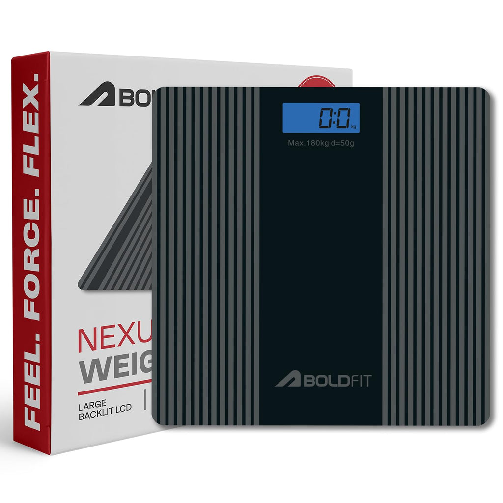 Boldfit Weight Machine for Home Digital Weighing Machine for Human Body with LCD Display Max Weight Capacity 180Kgs (Batteries Not Included) – Bathroom Scale for Home