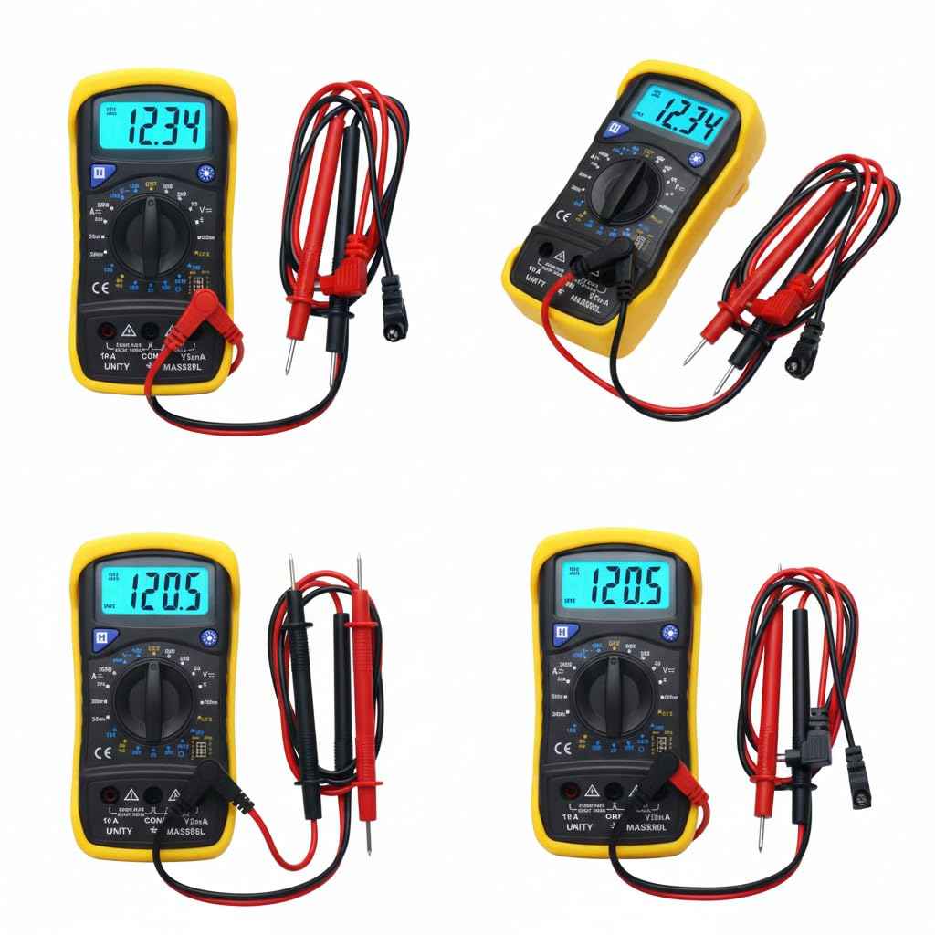 MAS830L Digital multimeter for measuring AC and DC voltage, DC current and resistance with LCD display