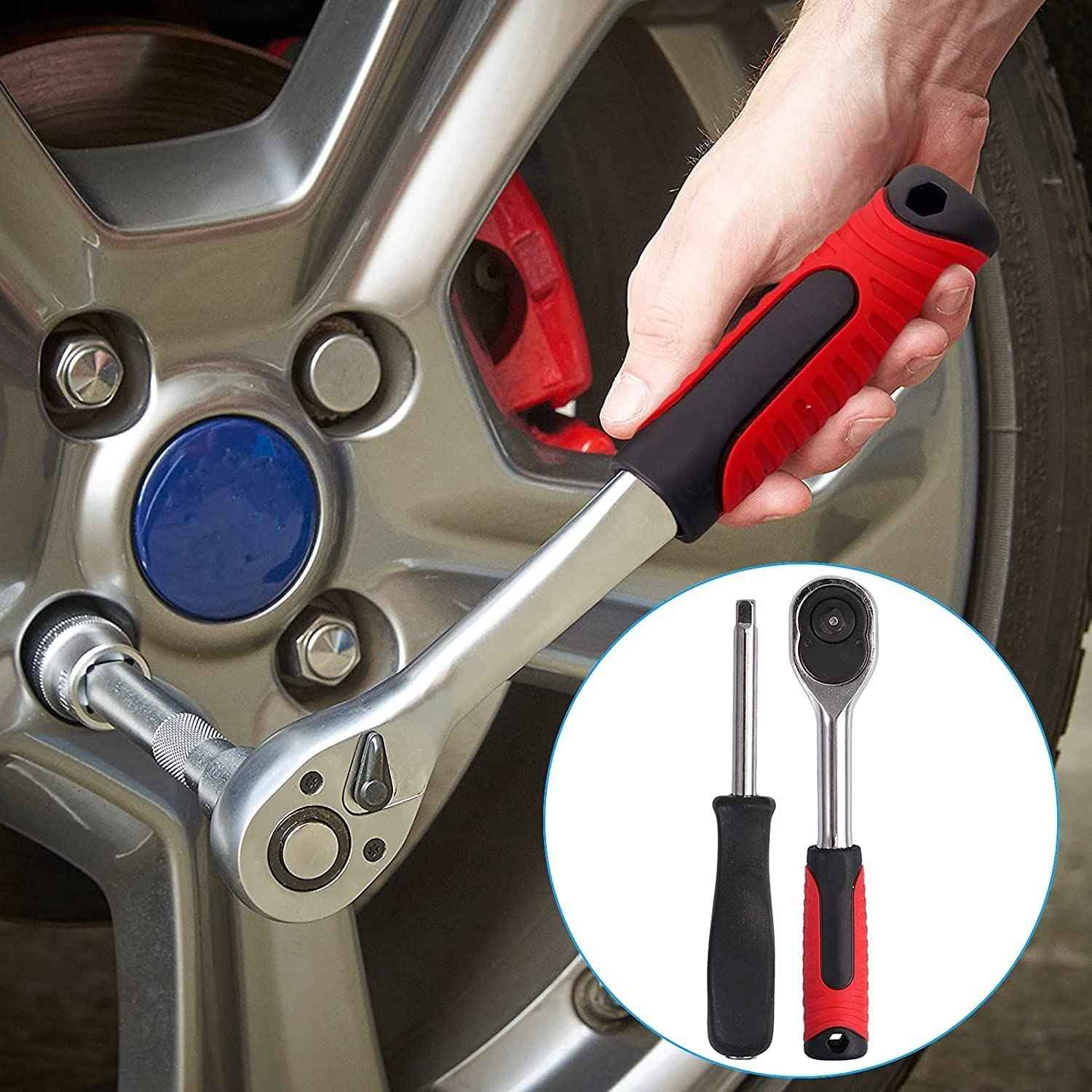 ZSIGNS 46Pcs 1/4 Inch Drive Box End Socket Set,Metric Ratchet Wrench Set With 4-14Mm Cr-V Sockets,S2 Bits,Extension Bars,Mechanic Tool Kits For Household Auto Repair (Black), Chrome Vanadium Steel