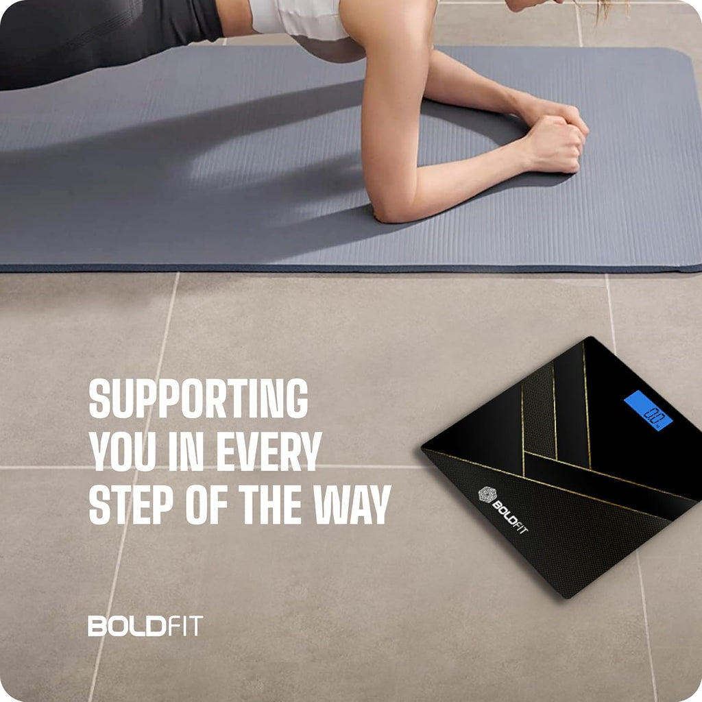 Boldfit Weight Machine for Home Digital Weighing Machine for Human Body with LCD Display Max Weight Capacity 180Kgs (Batteries Not Included) – Bathroom Scale for Home