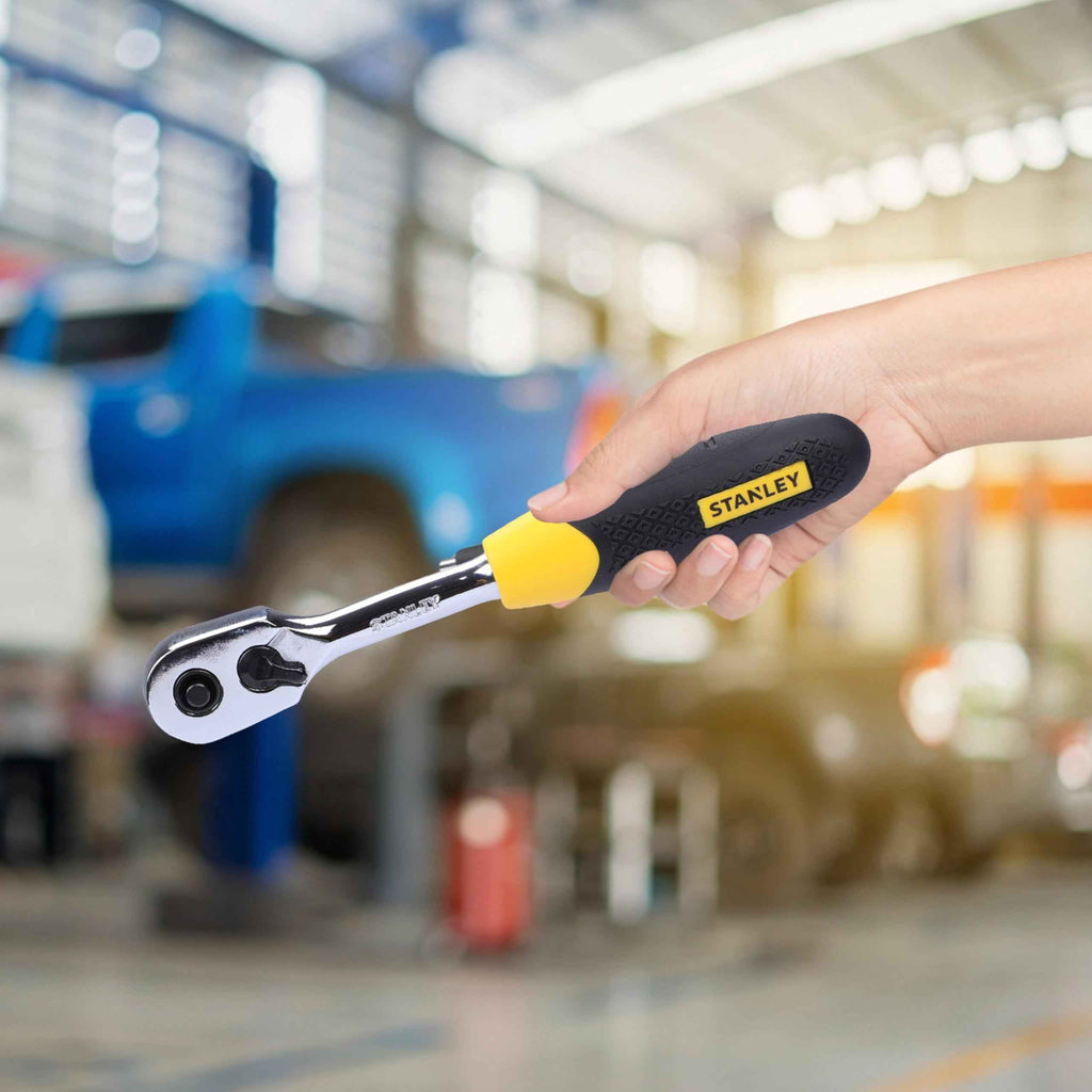 STANLEY STMT81243 110-Piece High Quality Multi-Toolkit containing Pliers, Spanners, Drivers, Sockets, Bits, Wrenches & Ratchets for Home, DIY & Professional Use, 1 Year Warranty, Yellow & Black