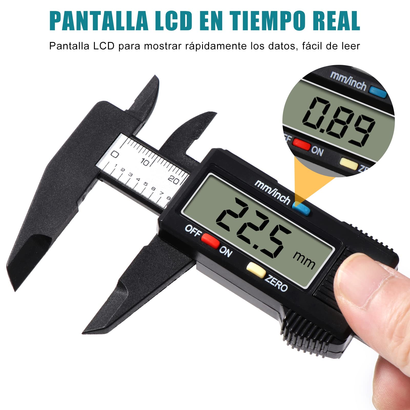 Vinabo Digital Vernier Caliper Classic 150 mm/6 Inches with Large LCD Screen for External, Internal, Depth and Electronic Measuring Tool