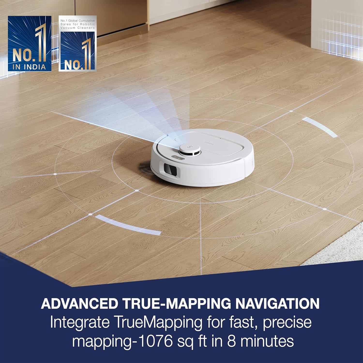 ECOVACS DEEBOT N30 White Robot Vacuum Cleaner & Mop – 2-in-1 Smart Cleaning, 10000Pa Powerful Suction, 5200mAh Long Battery Backup, Covers 3500+ Sq. Ft., Zero Tangle 2.0 & Advanced TrueMapping Technology