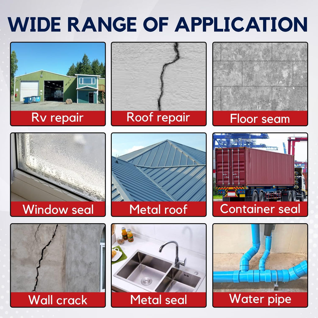 Super Strong Adhesive Waterproof tape Permanent Repair Roof Water Leakage Solution Rubber Foil Suitable for Roof Leak, surface Crack, Window Sill Gap, Boat Sealing, Tank Leak (5CM*5M)