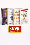 Combo of 4 Bestselling Self-Help Books – Rich Dad Poor Dad, The Psychology of Money, Atomic Habits & Think and Grow Rich (Paperback, English)