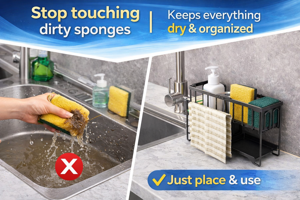 Premium Stainless Steel Sink Organizer – Rust Proof