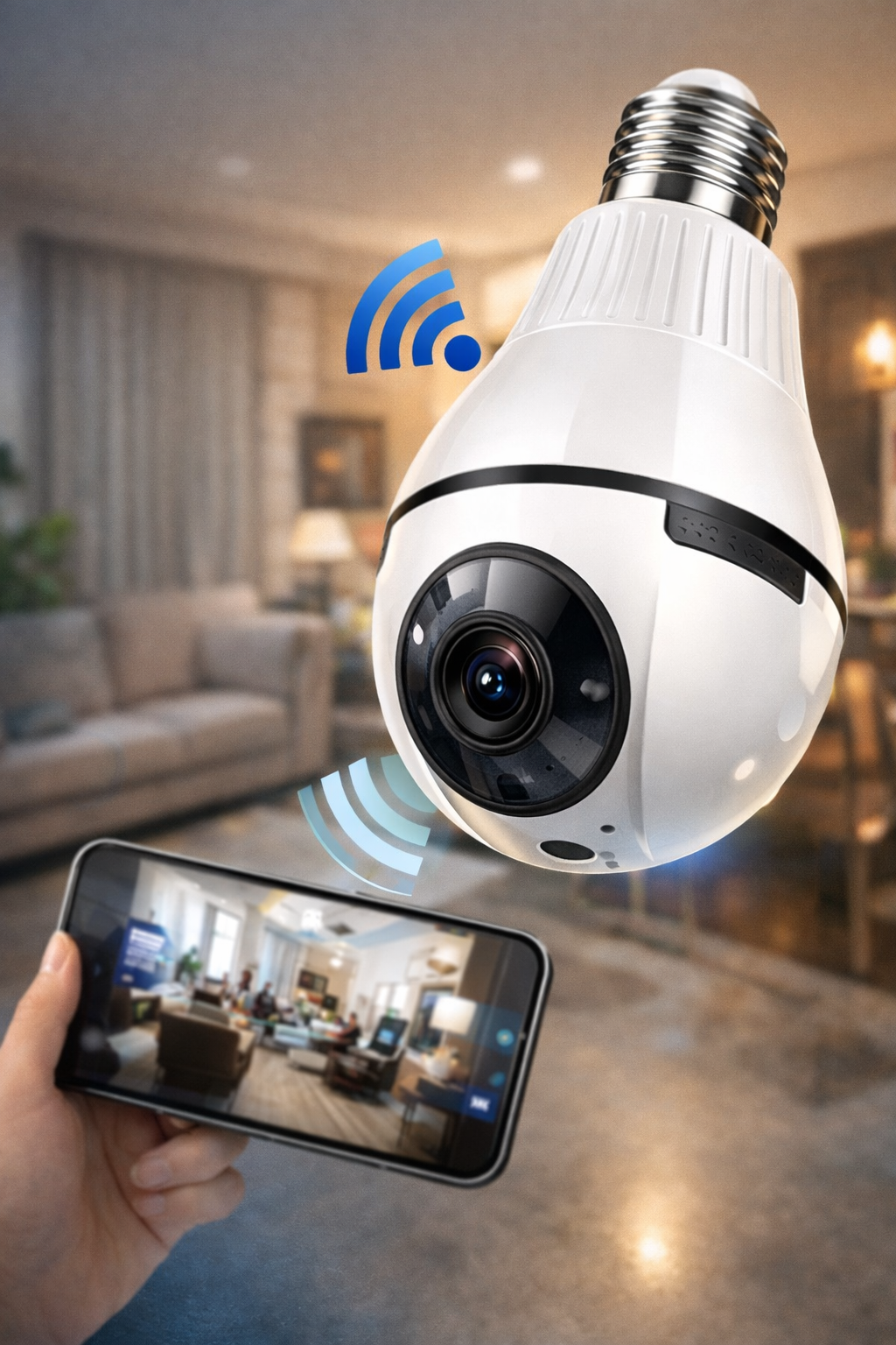 2K Wi-Fi Light Bulb Security Camera (Indoor & Sheltered Outdoor)
Smart • Wireless • Easy Installation