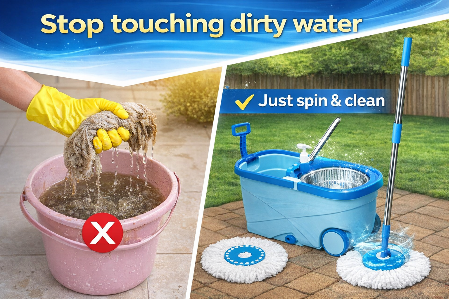 Premium 360° Spin Mop with Bucket – Hands-Free Floor Cleaning System