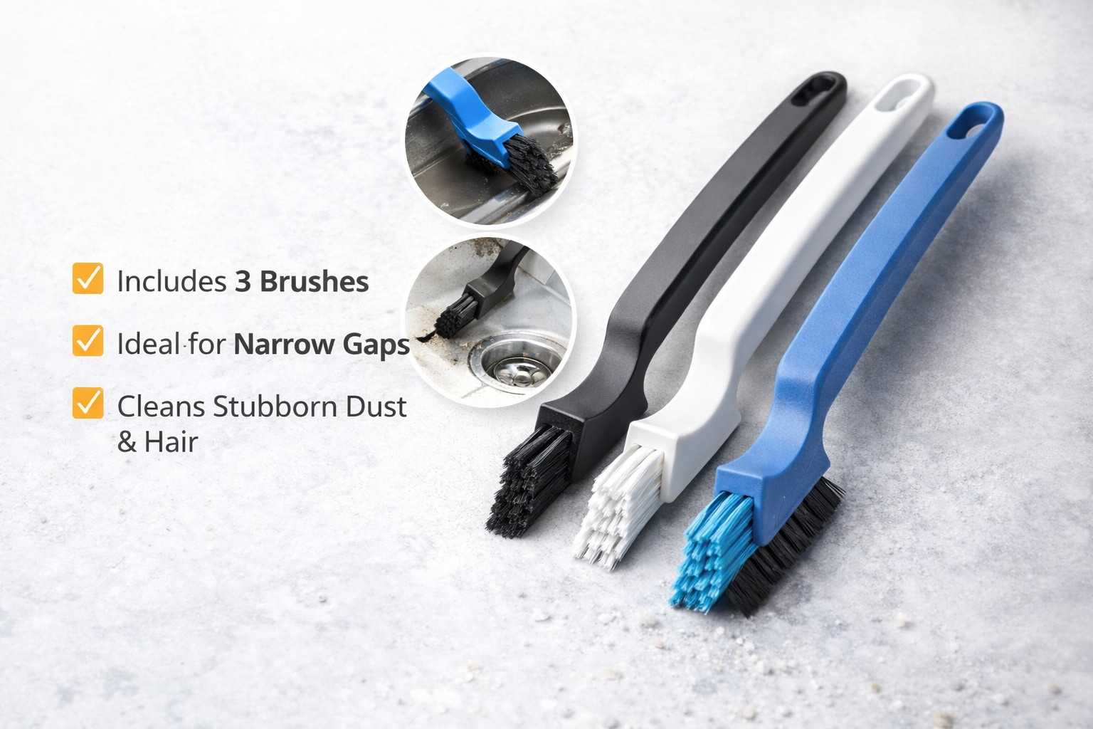 👉 3-Pack Gap Cleaning Brushes – Multi-Purpose Crevice Cleaner